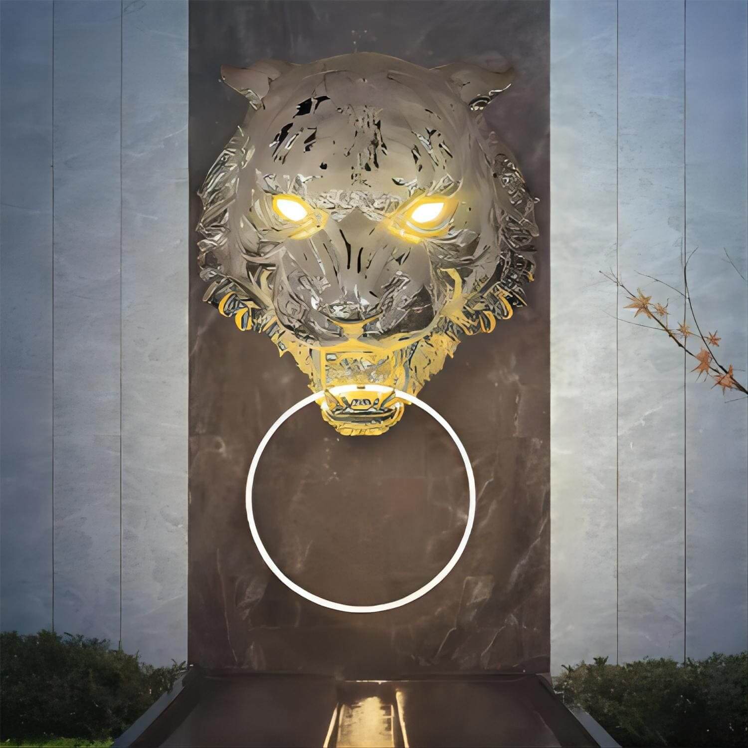 Tiger Head Wall Sconce
