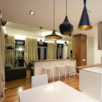 Black / Halogen Beat Fat Pendant Light - OPEN BOX