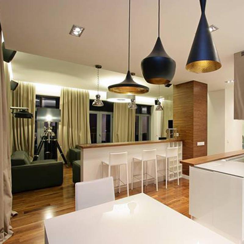 Black / Halogen Beat Fat Pendant Light - OPEN BOX