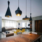 Black / Halogen Beat Fat Pendant Light - OPEN BOX