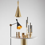 Brushed Brass / Halogen Beat Tall Pendant Light - OPEN BOX