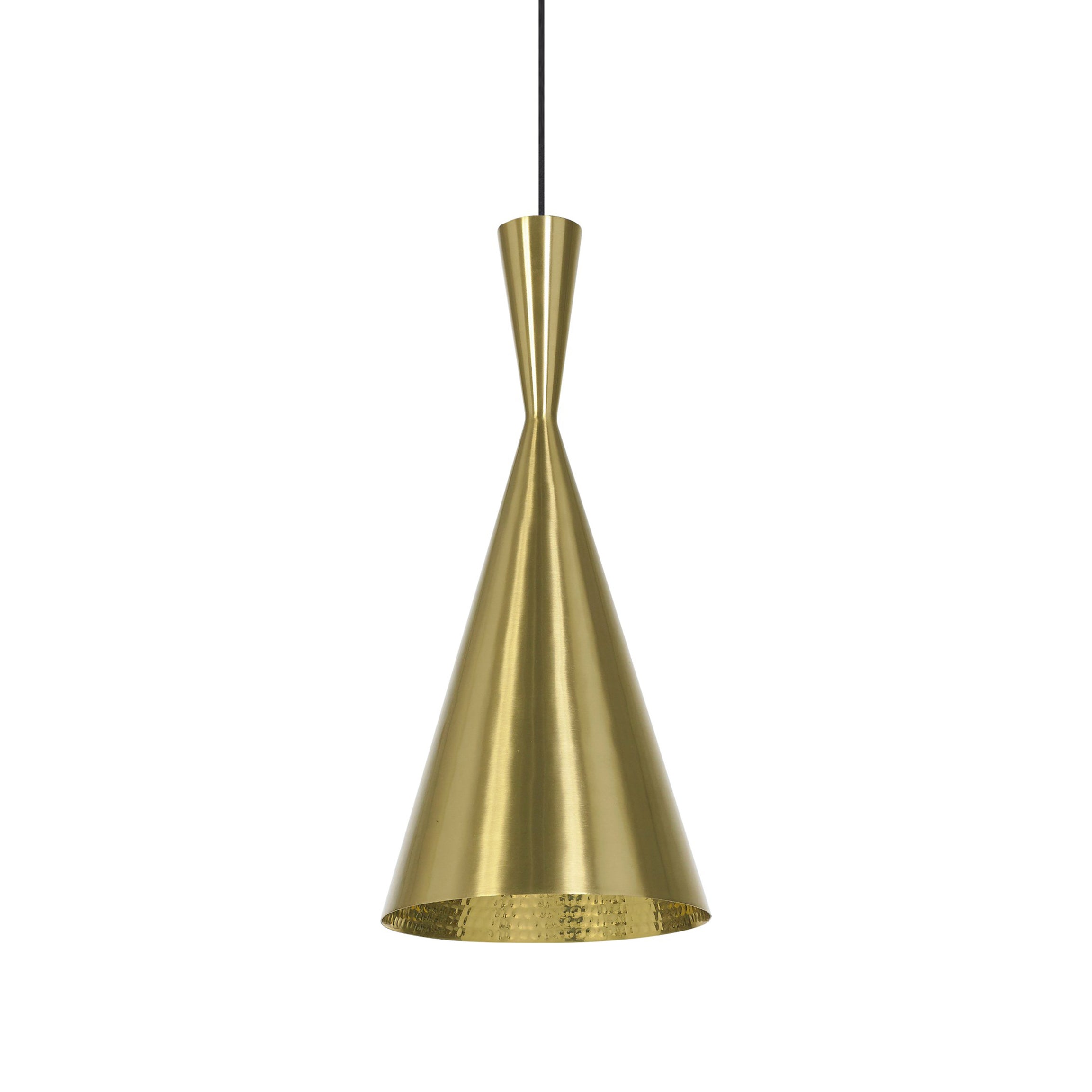 Brushed Brass / Halogen Beat Tall Pendant Light - OPEN BOX