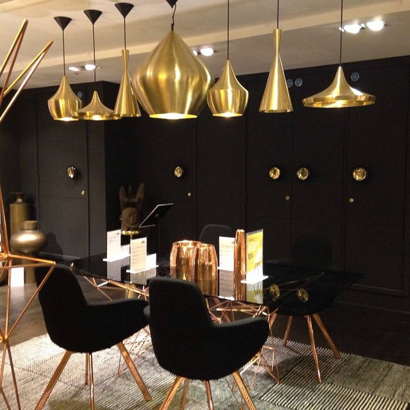 Brushed Brass / Halogen Beat Wide Pendant Light - OPEN BOX