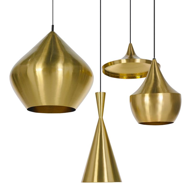 Brushed Brass / Halogen Beat Fat Pendant Light - OPEN BOX