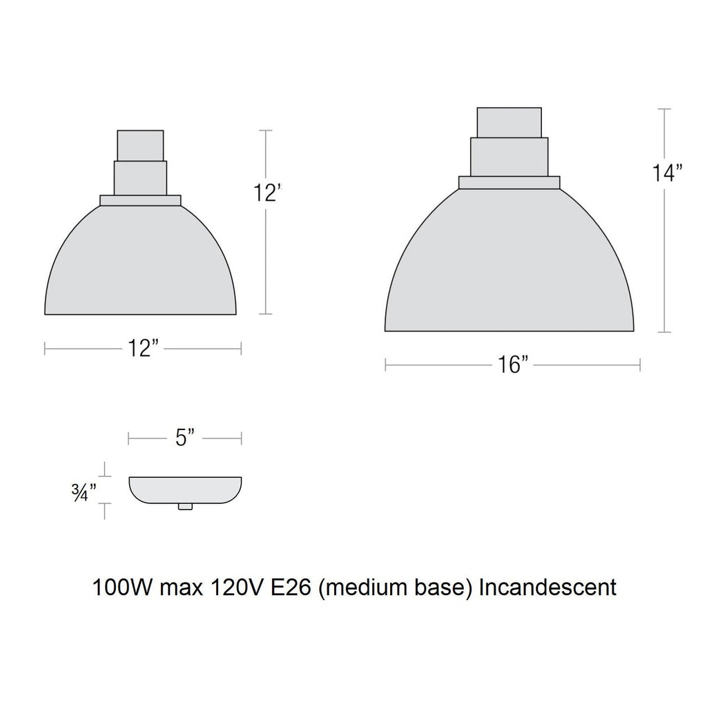Deep Reflector Outdoor Pendant Light