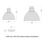 Deep Reflector Outdoor Pendant Light