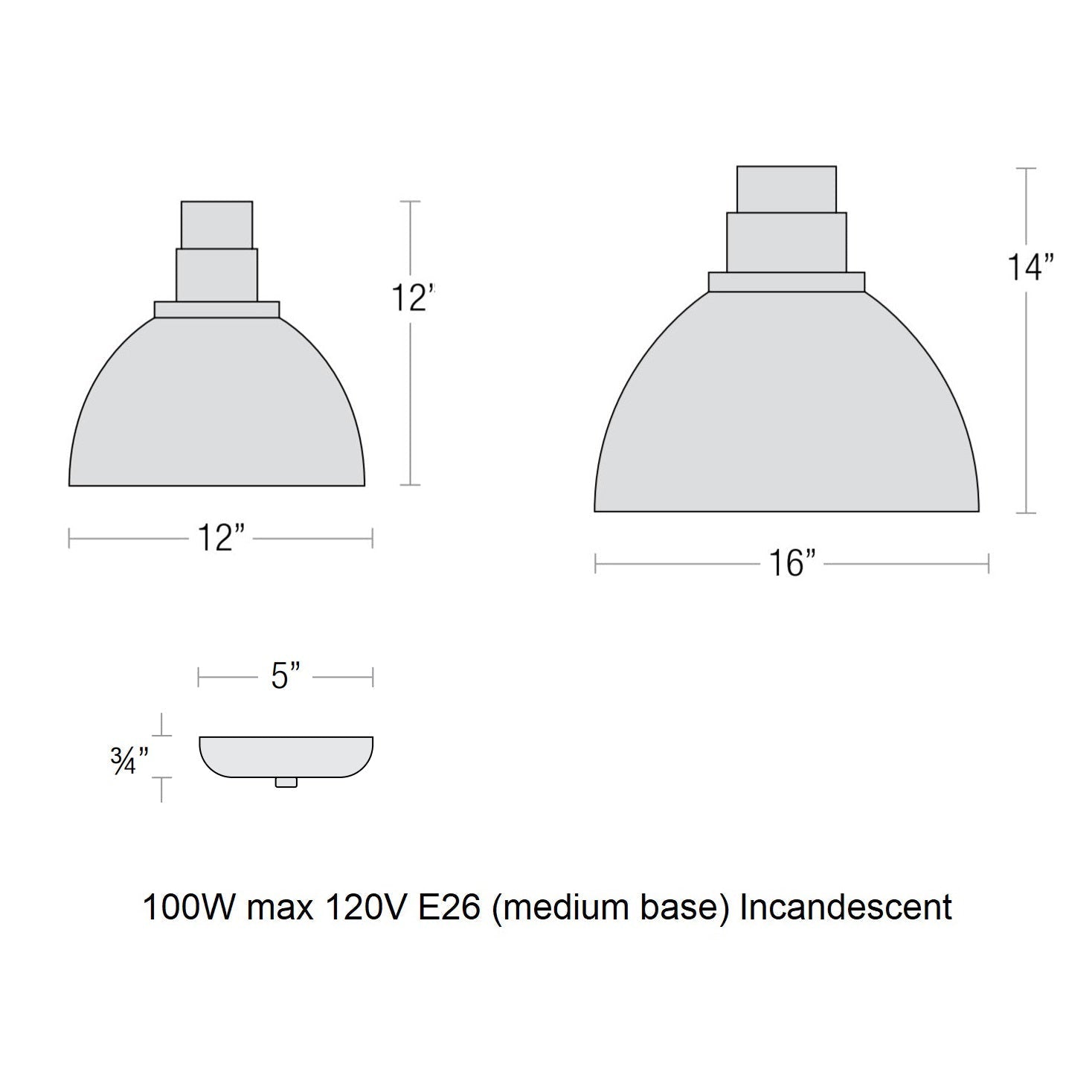 Deep Reflector Outdoor Pendant Light