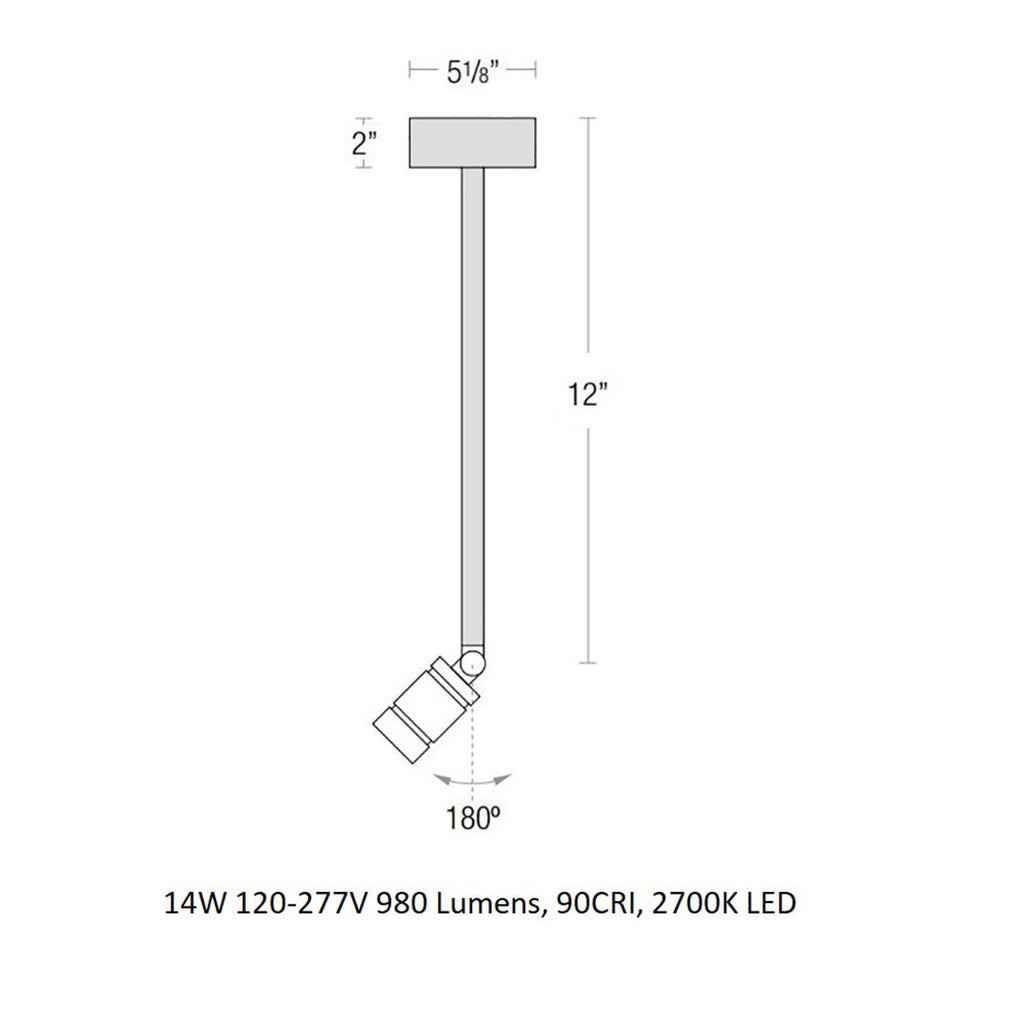 LS LED Bullet Head Stem Outdoor Pendant Light