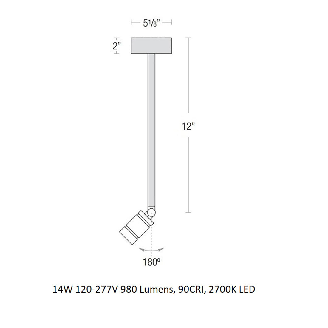 LS LED Bullet Head Stem Outdoor Pendant Light