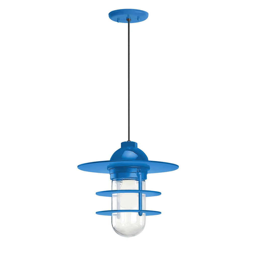 Retro Industrial Flat Outdoor Pendant Light