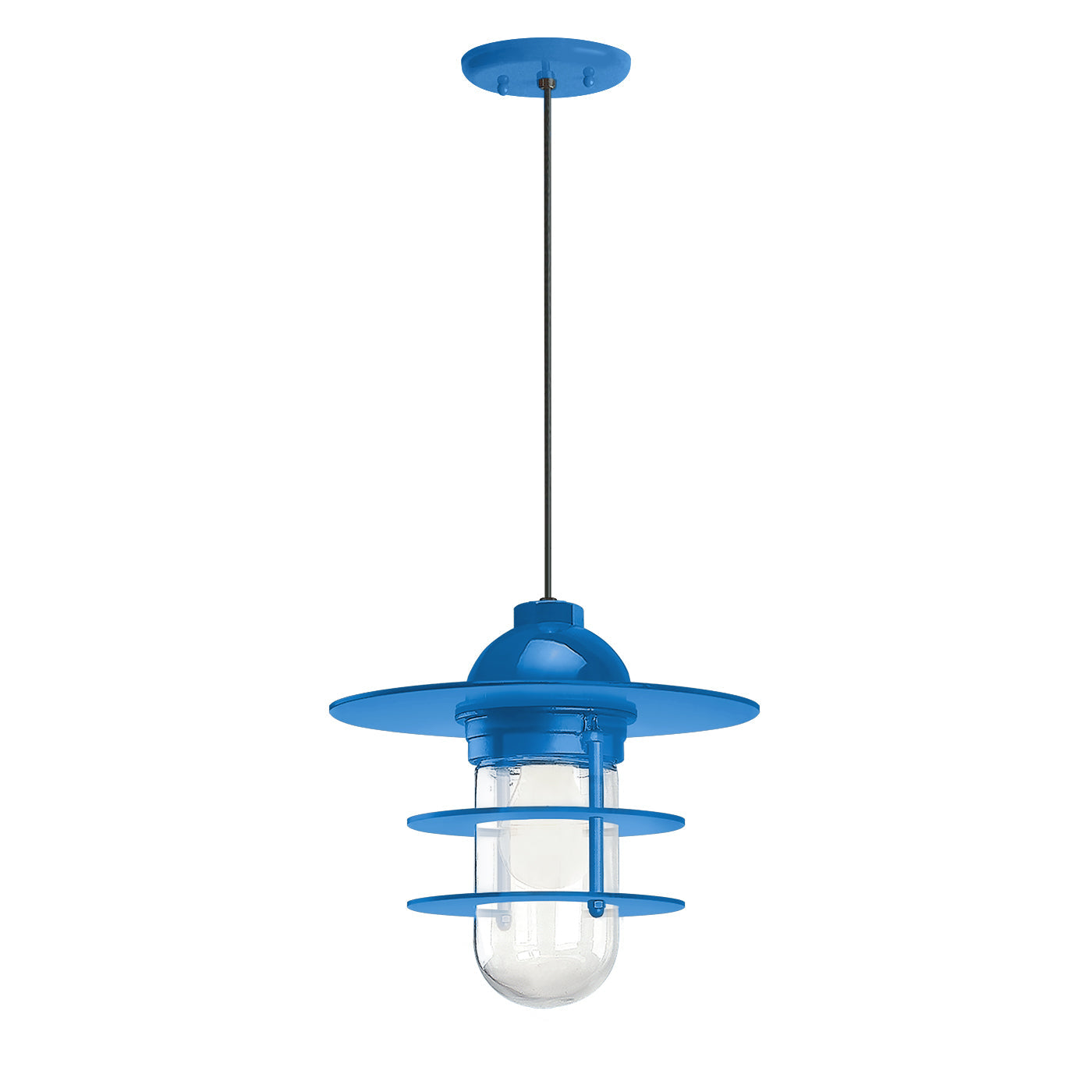 Retro Industrial Flat Outdoor Pendant Light