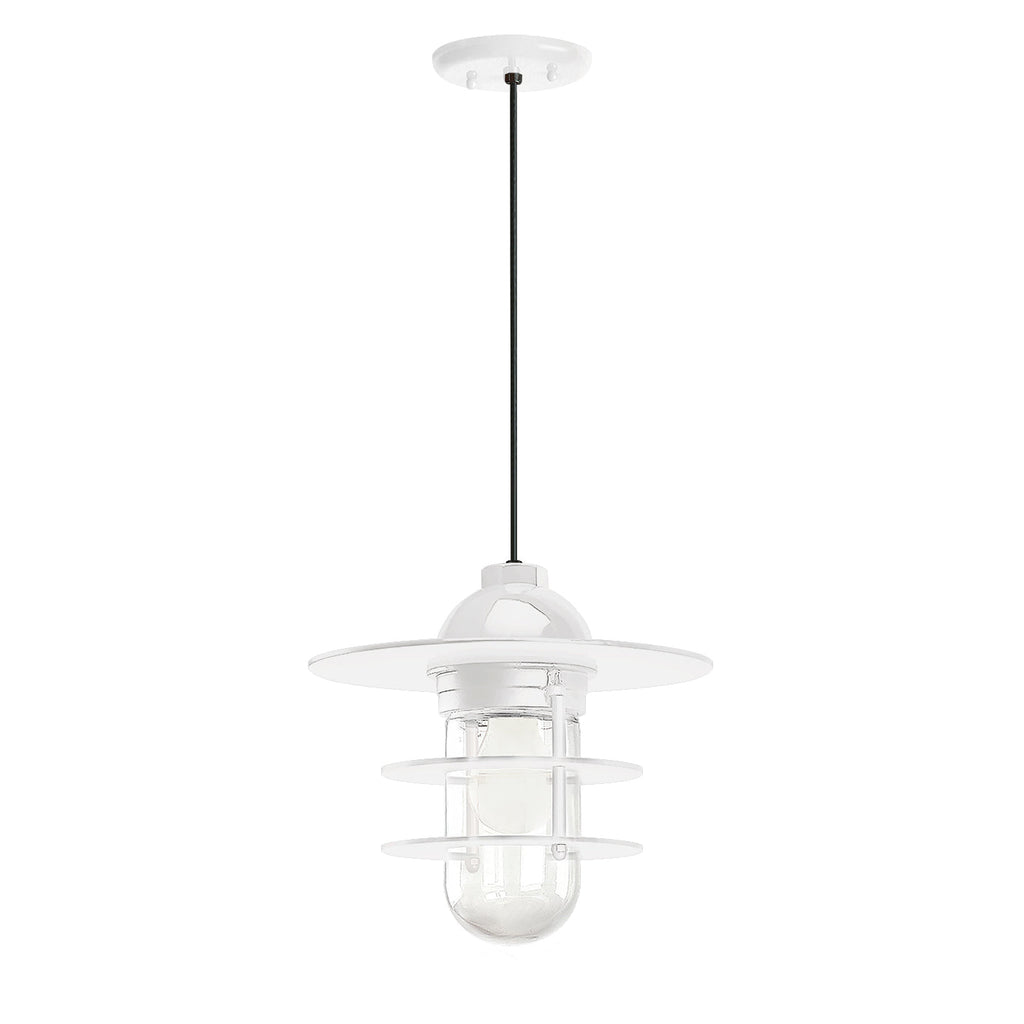 Retro Industrial Flat Outdoor Pendant Light
