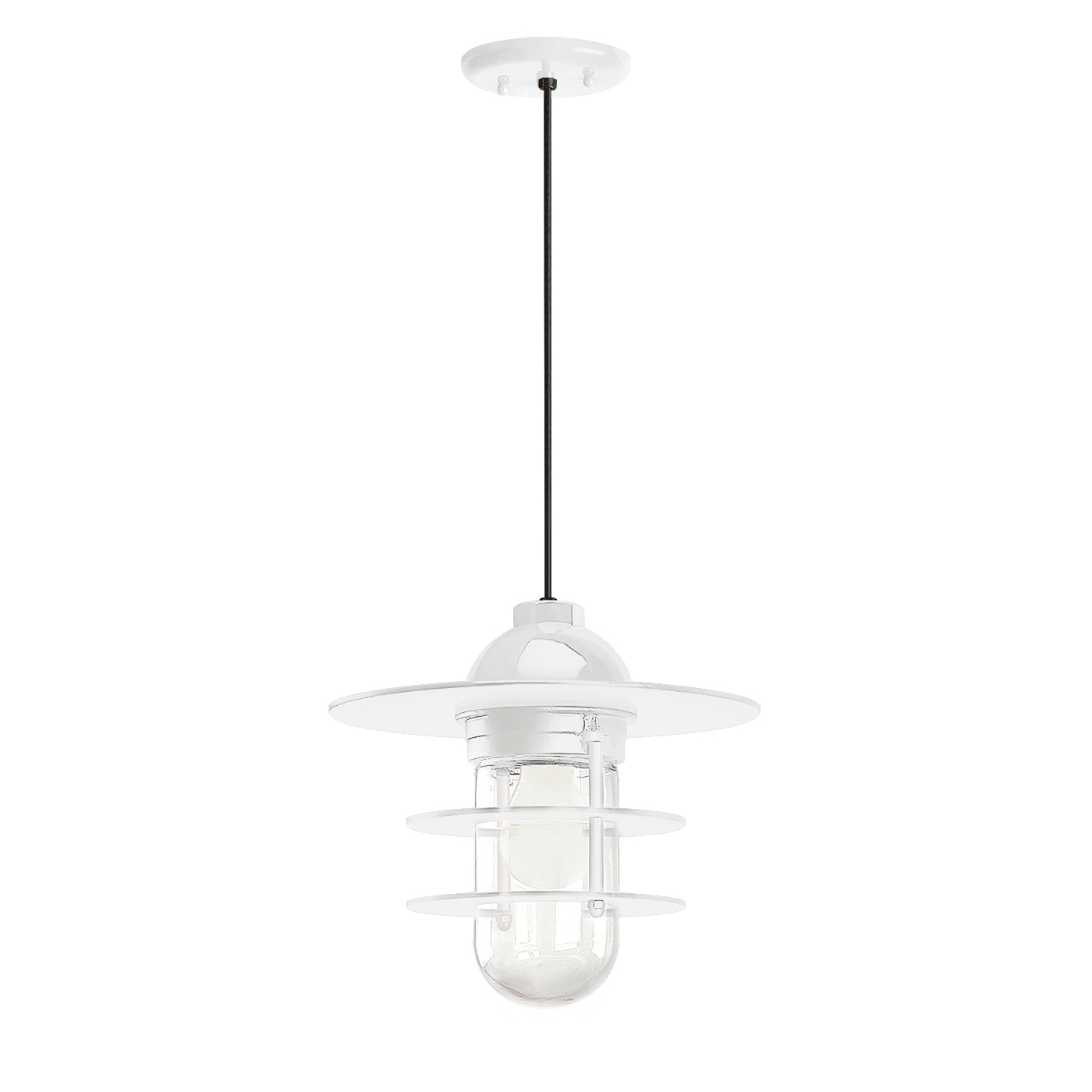 Retro Industrial Flat Outdoor Pendant Light