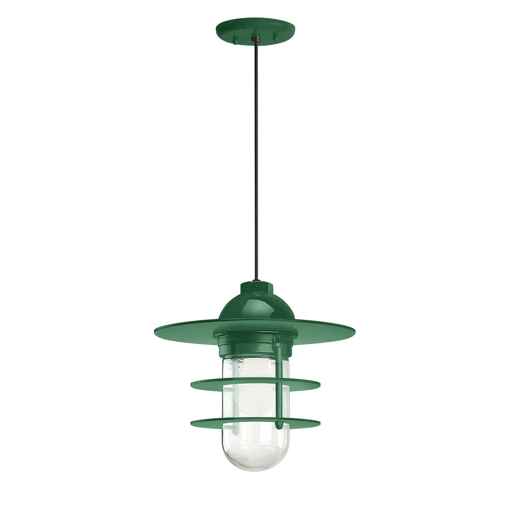 Retro Industrial Flat Outdoor Pendant Light