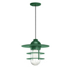 Retro Industrial Flat Outdoor Pendant Light