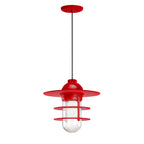 Retro Industrial Flat Outdoor Pendant Light