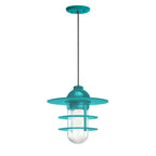 Retro Industrial Flat Outdoor Pendant Light