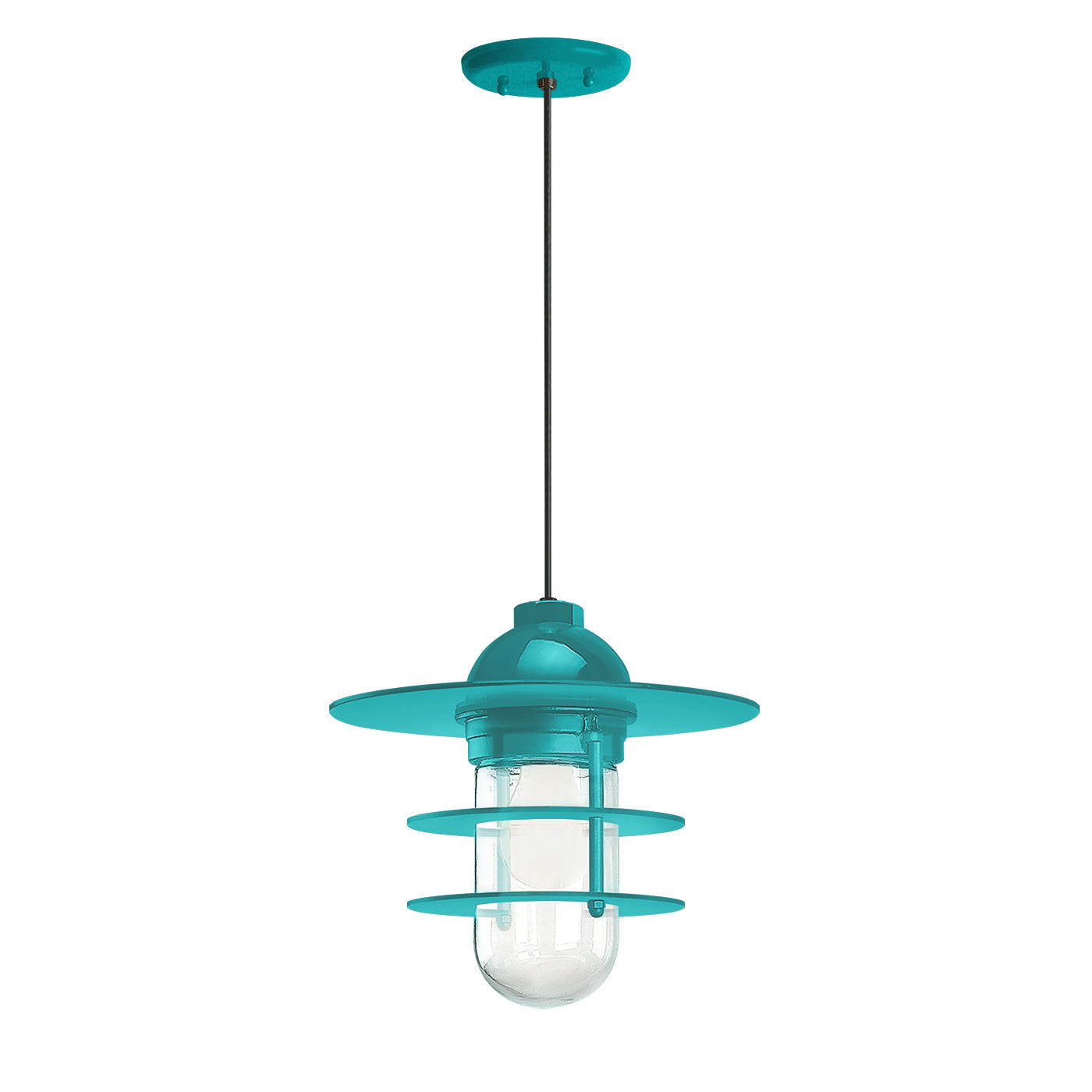 Retro Industrial Flat Outdoor Pendant Light