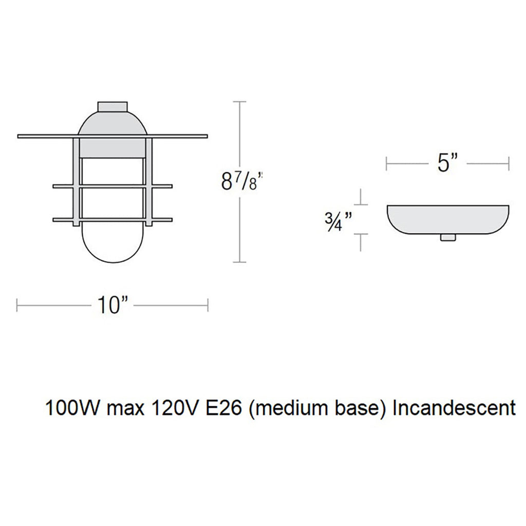 Retro Industrial Flat Outdoor Pendant Light