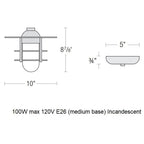 Retro Industrial Flat Outdoor Pendant Light