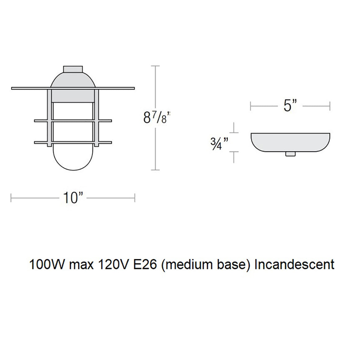 Retro Industrial Flat Outdoor Pendant Light