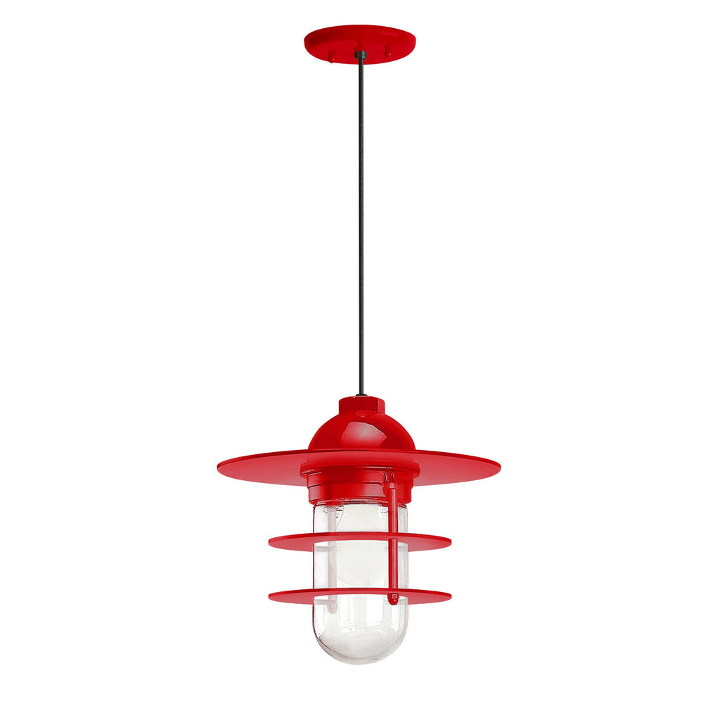 Retro Industrial Flat Outdoor Pendant Light