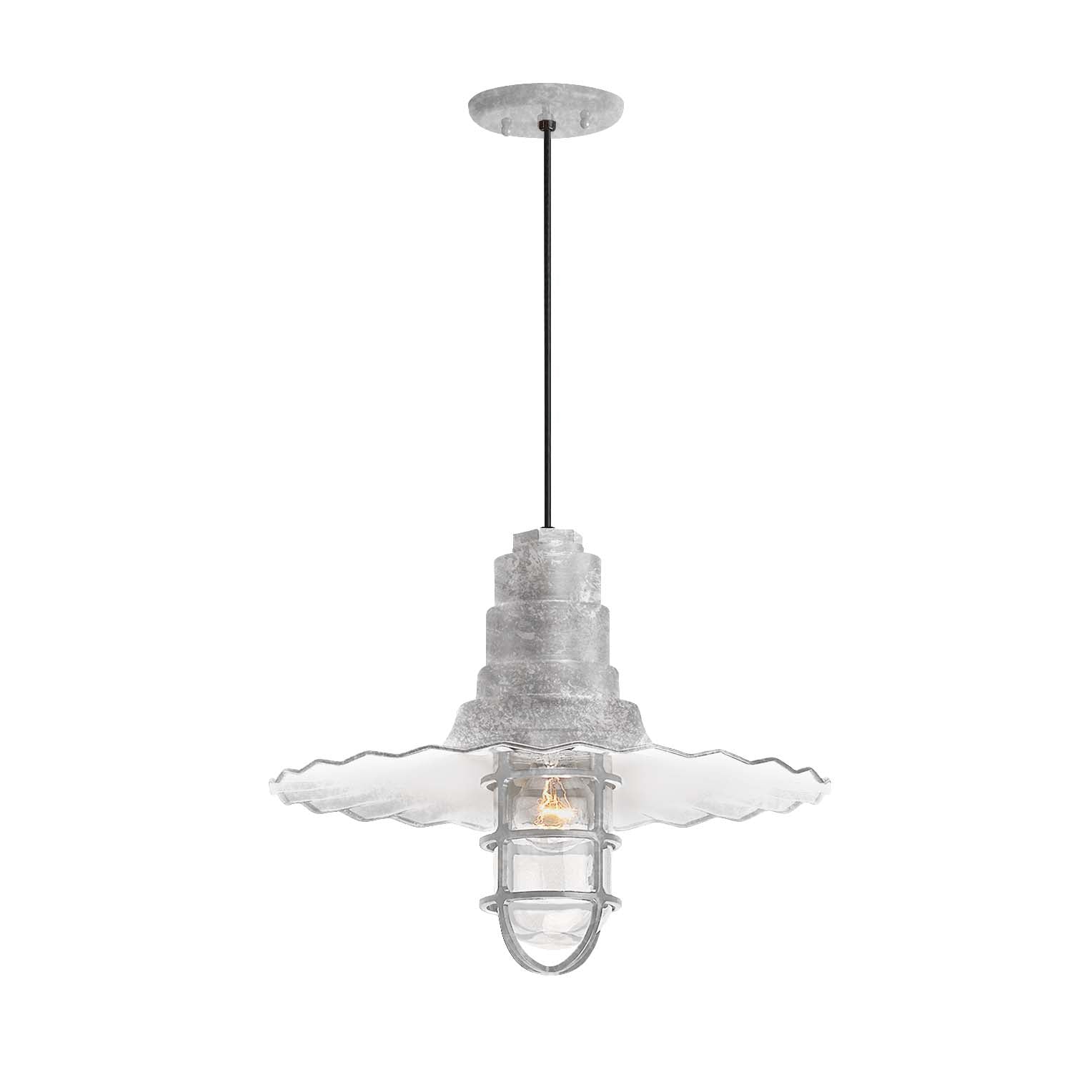 Radial Wave Outdoor Pendant Light