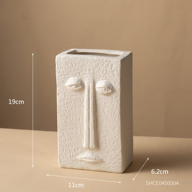 Ceramic Abstract Face Vase