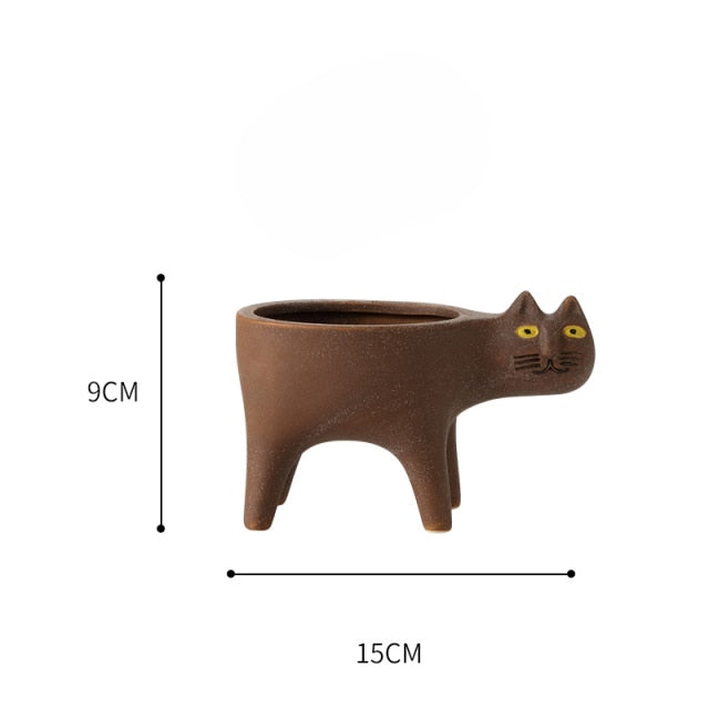 Animated Cat Ceramic Vase
