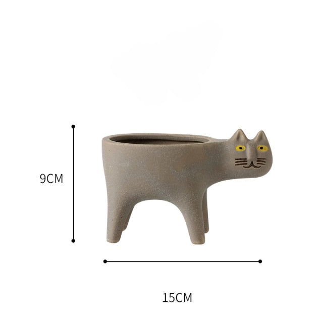Animated Cat Ceramic Vase