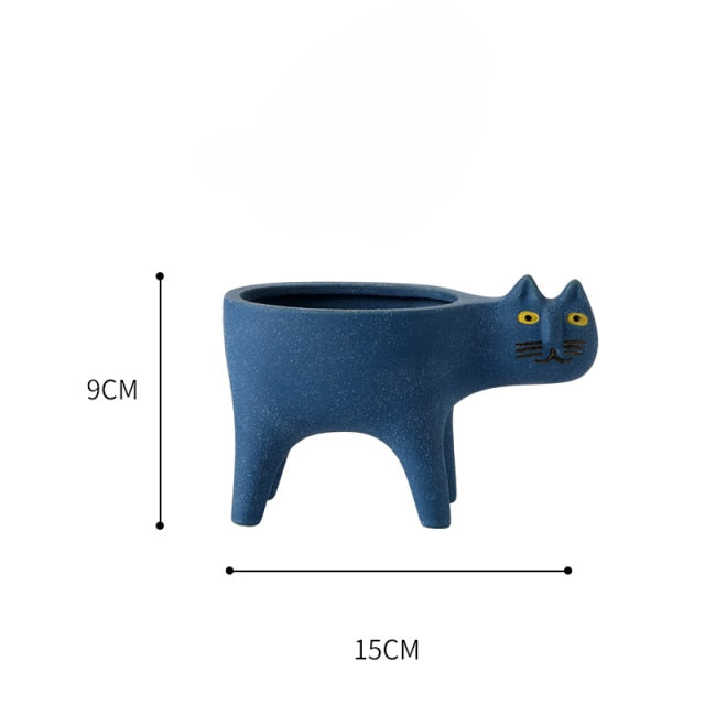 Animated Cat Ceramic Vase