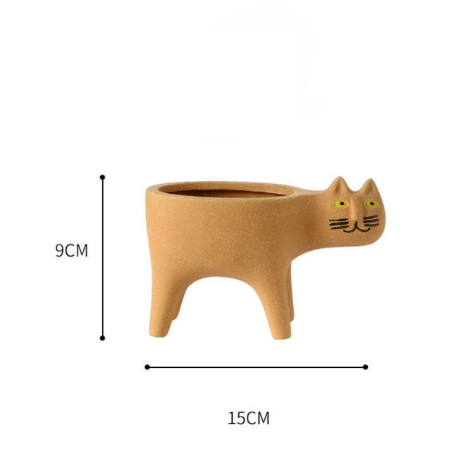Animated Cat Ceramic Vase