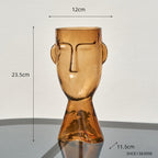 Transparent Face Glass Vase