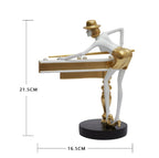 Abstract Golden Snooker Player Figurines