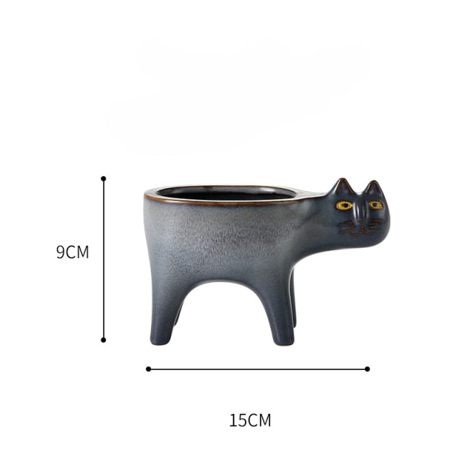 Animated Cat Ceramic Vase
