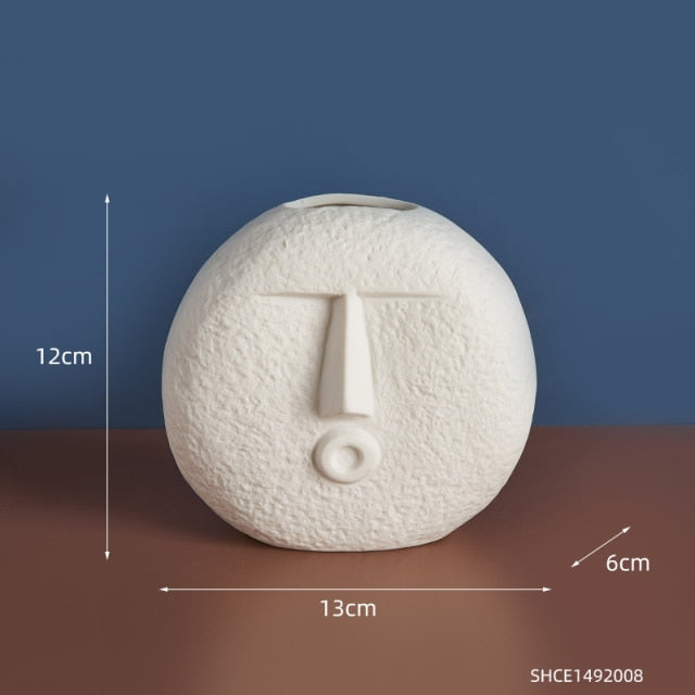 Ceramic Abstract Face Vase