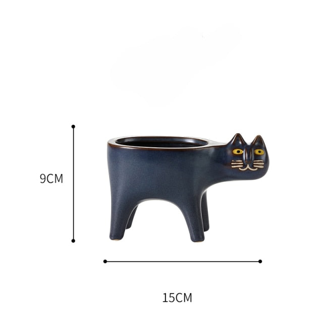 Animated Cat Ceramic Vase
