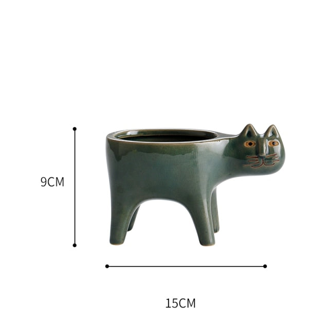 Animated Cat Ceramic Vase