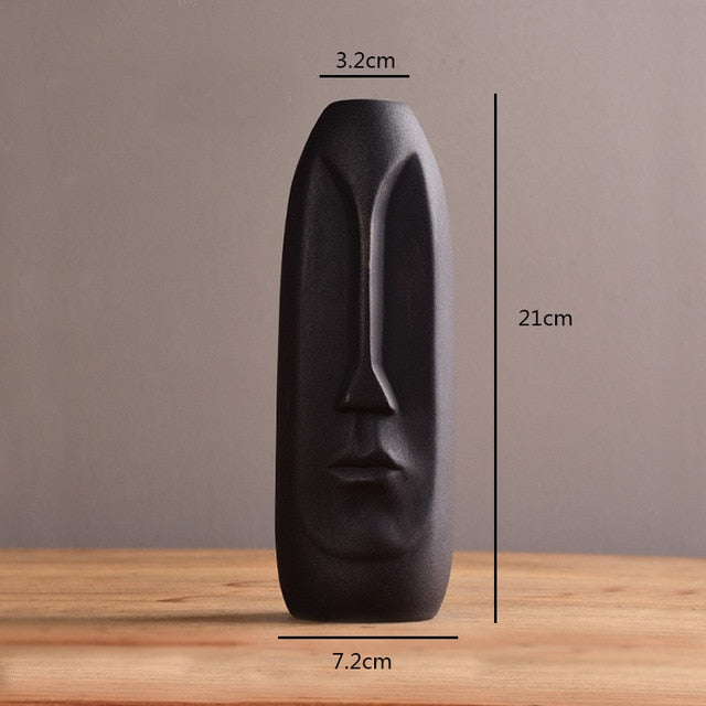 Ceramic Abstract Face Vase