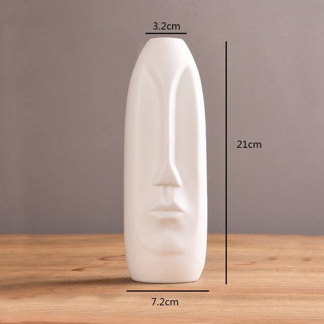 Ceramic Abstract Face Vase