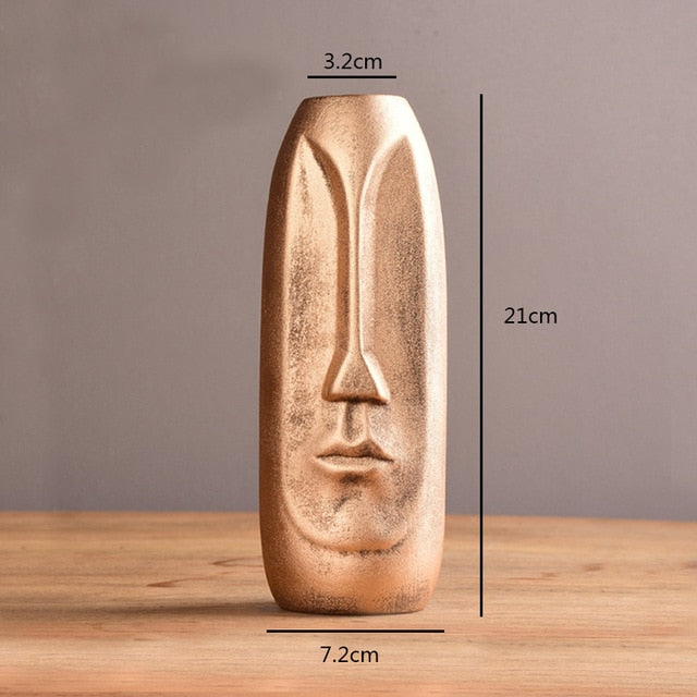 Ceramic Abstract Face Vase