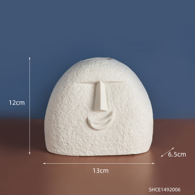 Ceramic Abstract Face Vase