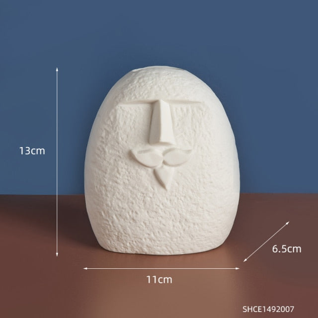 Ceramic Abstract Face Vase