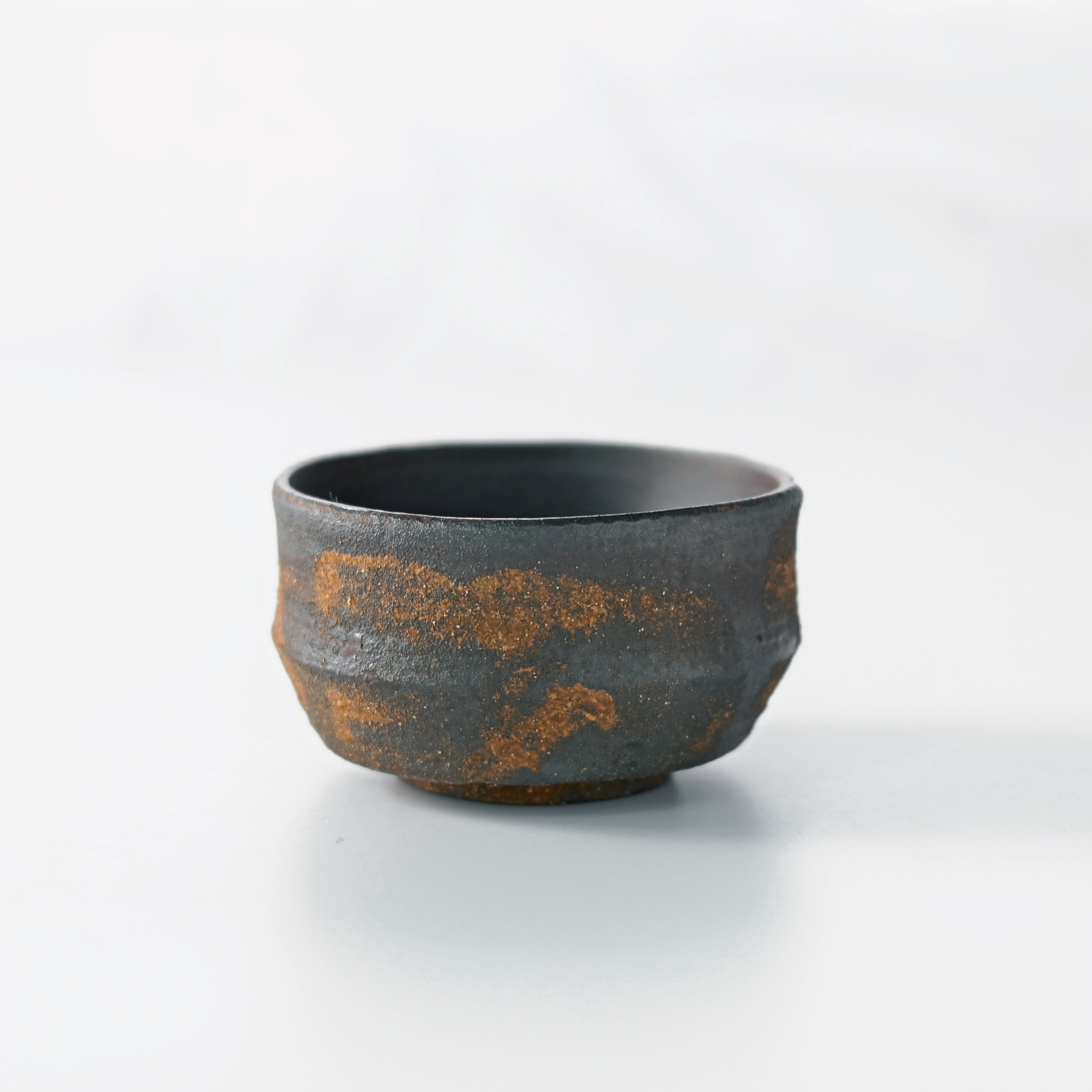 Wabi-Sabi Wood-Fired Coarse Clay Teacup – Host (100ml) or Guest (60ml), Natural Rust Spots